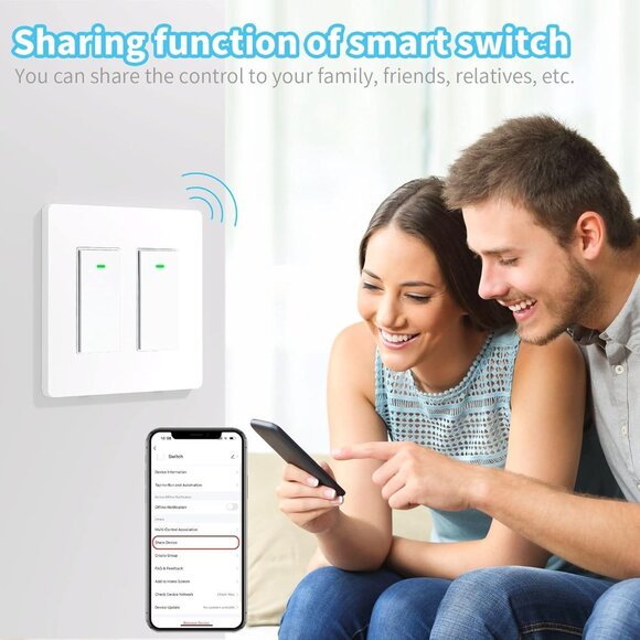 Smart WiFi Light Switch 2 Gang Compatible With Alexa Google & SmartThings - Picture 8 of 11